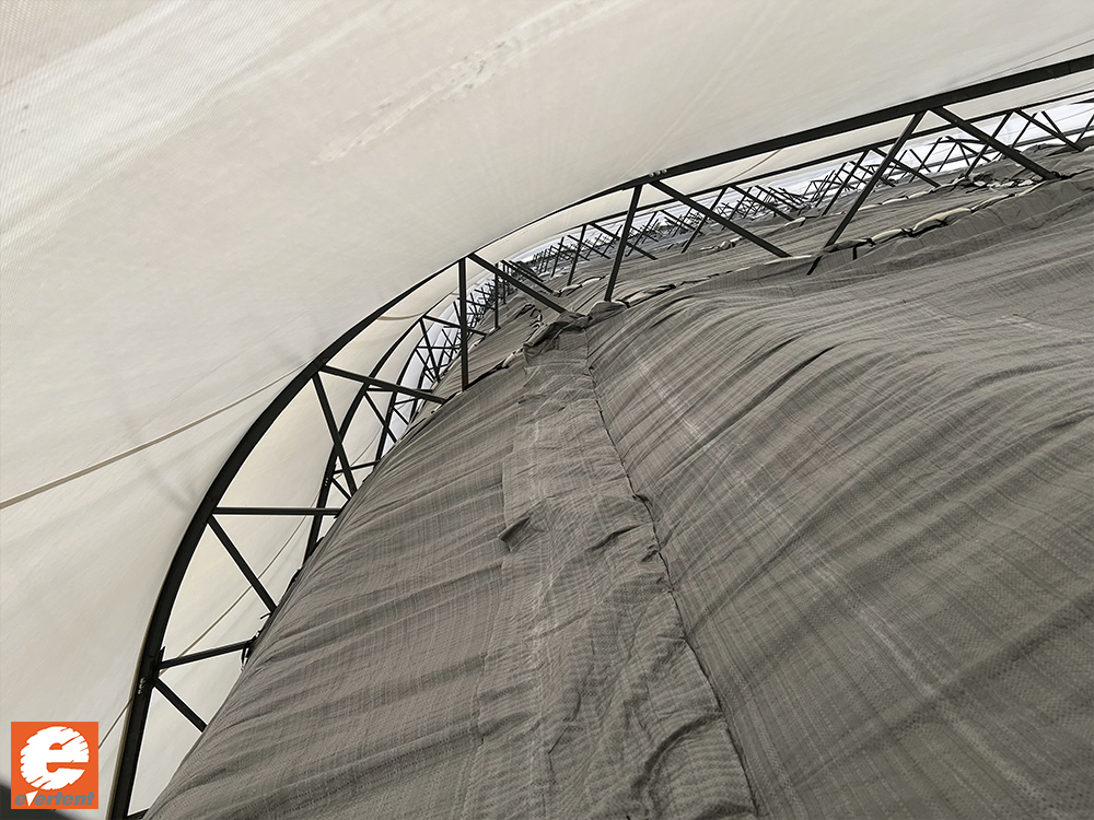 прокладка утеплителя между тентами теплого ангара