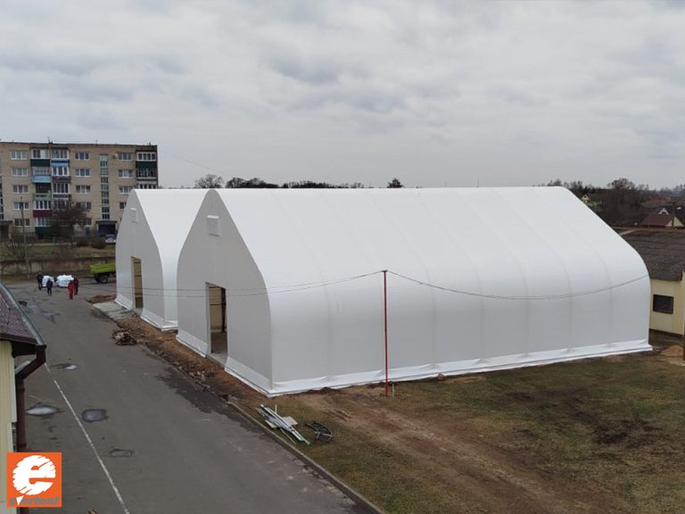 Два тентовых склада 18x24 для Пружанского молочного комбината