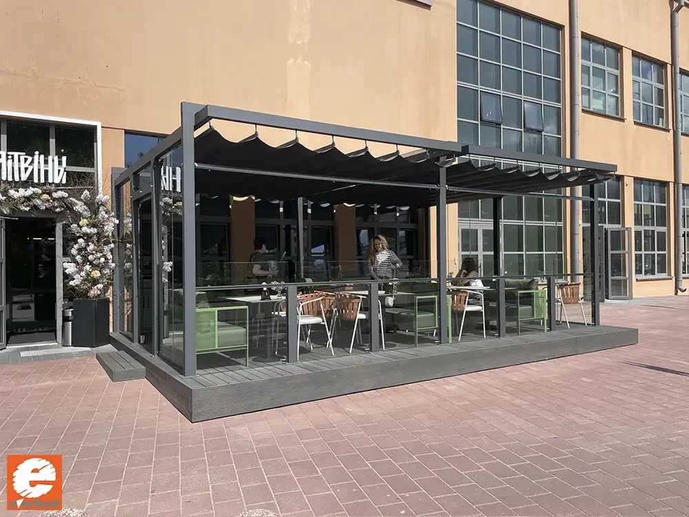 Тентовая пергола для ресторана «Терра Пицца»