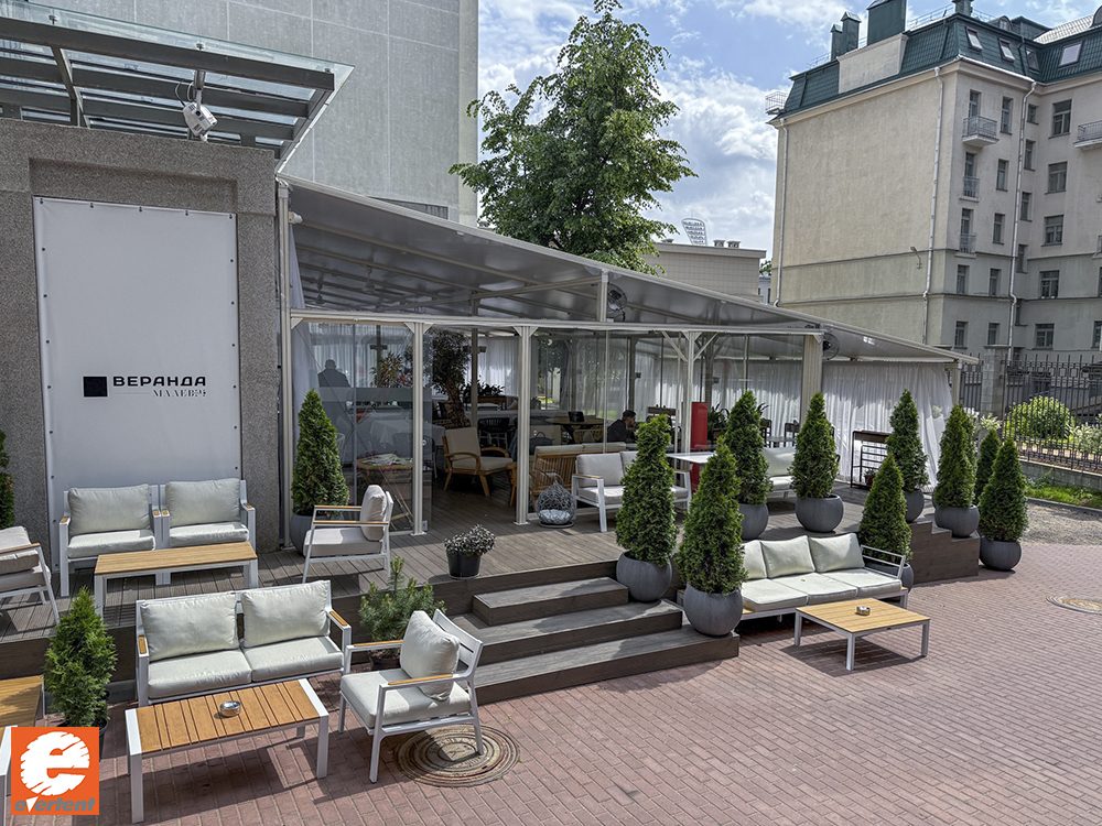 Веранда ресторана «Малевич» - производство компании "Эвертент" в Москве